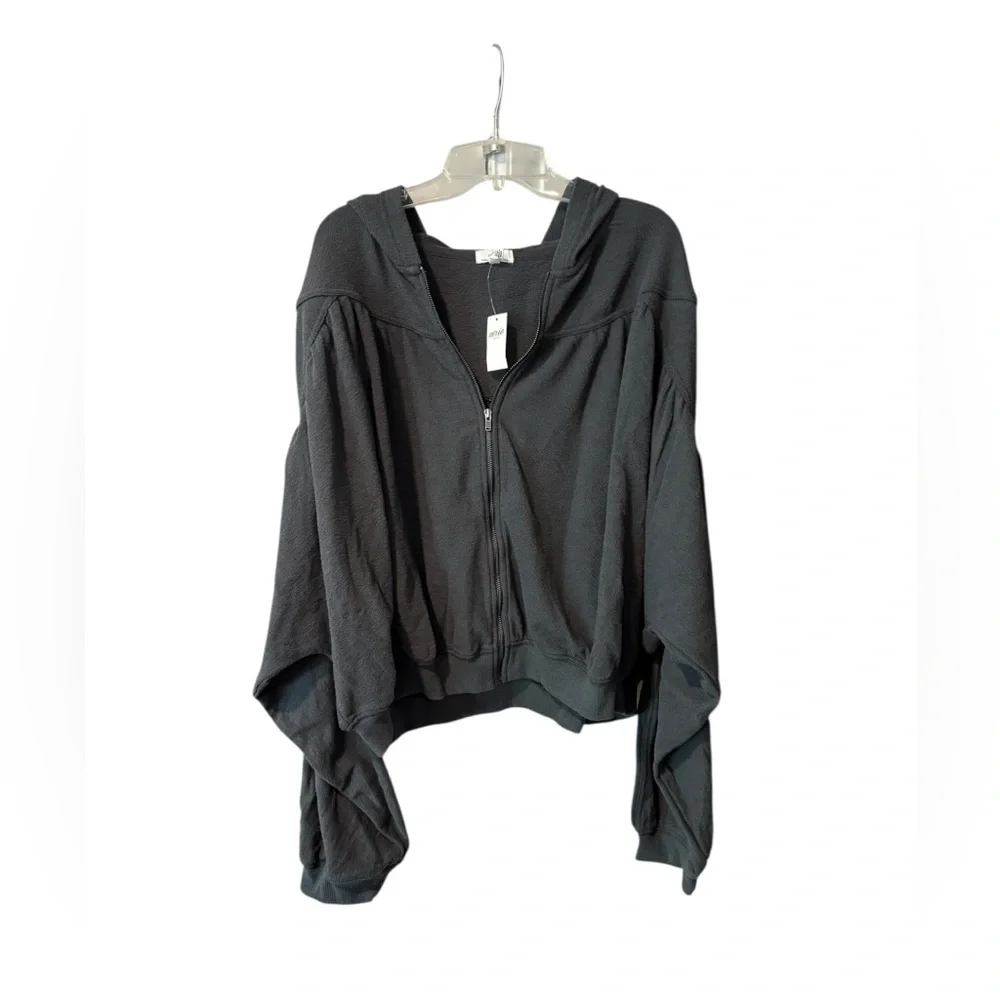 aerie Charcoal Gray Zip-Up Hoodie - Picture 5 of 7